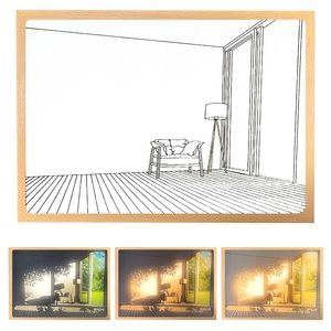 Lighting Painting Decoration, 3-Color Acrylic Adjustable LED Glowing Photo Frame